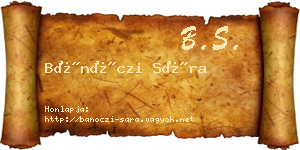 Bánóczi Sára névjegykártya